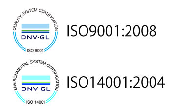 ISO9001:2008、ISO14001:2004